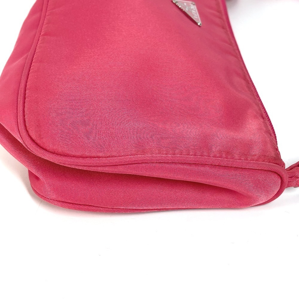 PRADA Triangle Logo Bag Shoulder Handbag Accessory Clutch Pink - Picture 3 of 15